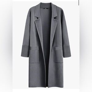 Gray Long Cardigan Sweater